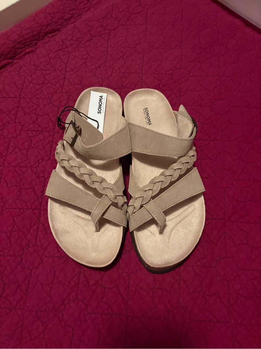 Kohl's Beige Braided Strap Women’s Sandals
